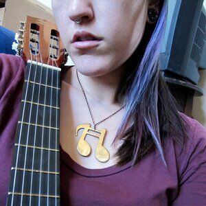 Vintage 1950s Brass Wind Charm Upcycled Necklace